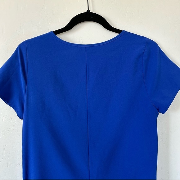 Papermoon Cobalt Blue Zipper Side Short Sleeve Tunic Top - Picture 11 of 11
